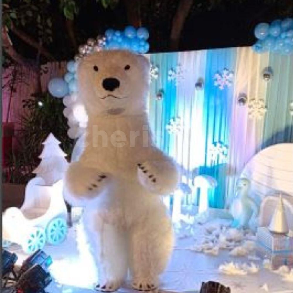 A charming live Polar Bear character making every moment magical