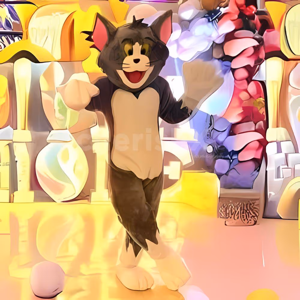 Kids enjoying mischievous fun with their favorite live Tom character