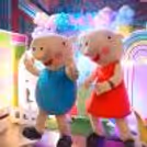 A lively Peppa Pig character making every moment special at the party.