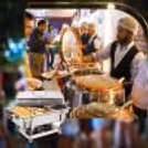 A delightful savory catering spread adds delicious flavors to the celebration.