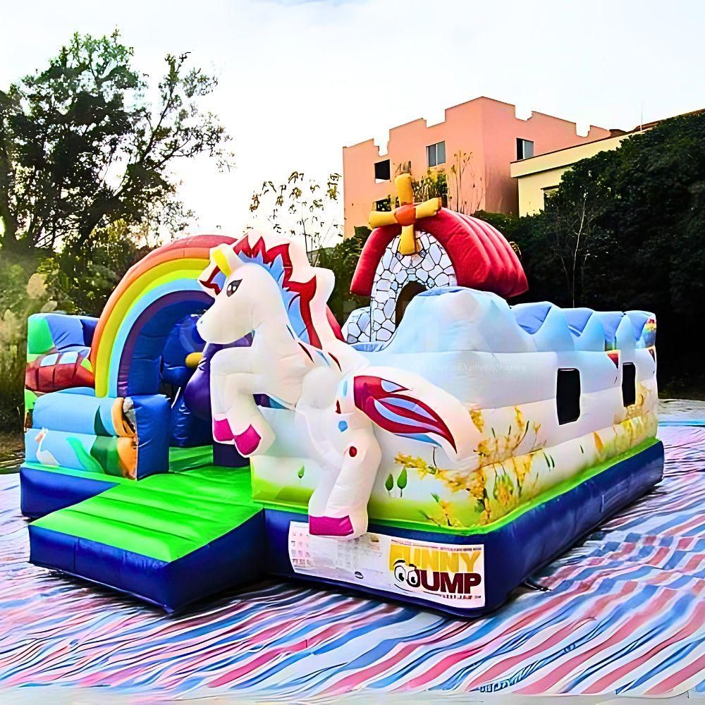 Unicorn Theme Bouncy: Enchanting 11x14 ft setup for endless play and imagination