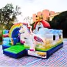 Unicorn Theme Bouncy: Enchanting 11x14 ft setup for endless play and imagination