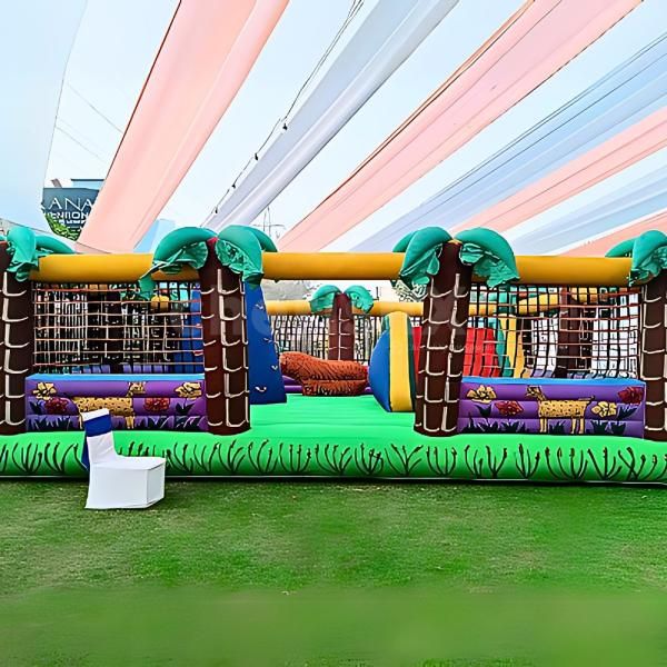 Adventure awaits with our Jungle Theme Bouncy – Ideal for kids' parties