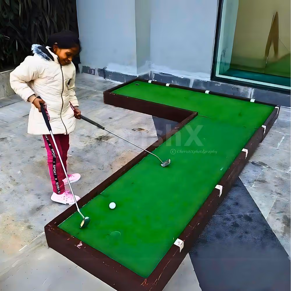 Challenging holes and endless laughter with our mini golf setup