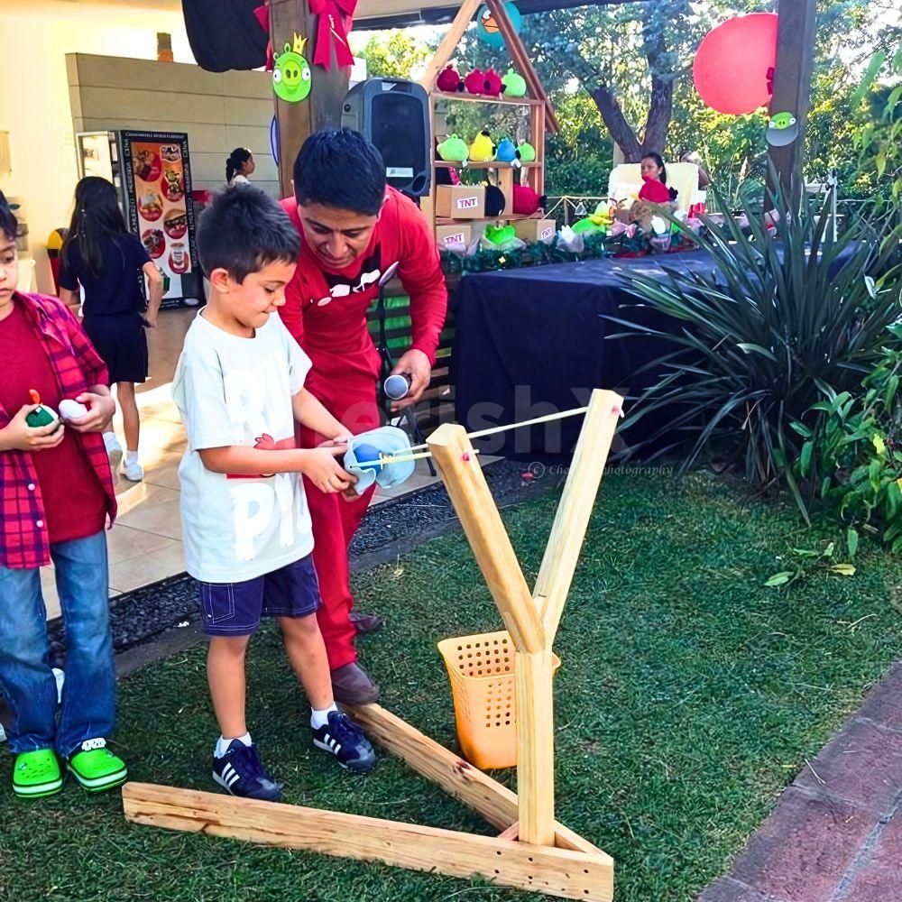 Launch into fun with our interactive Angry Bird Game setup