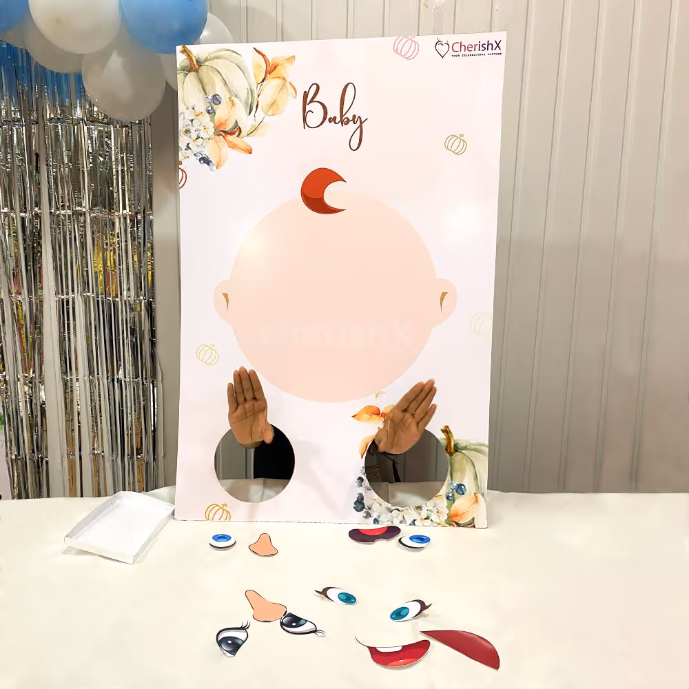 Baby face challenge game ideas for baby shower funny