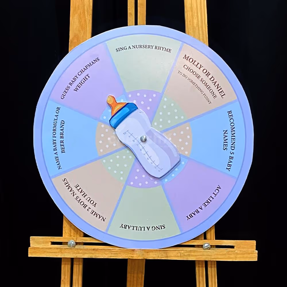 Baby shower spin the bottle DIY