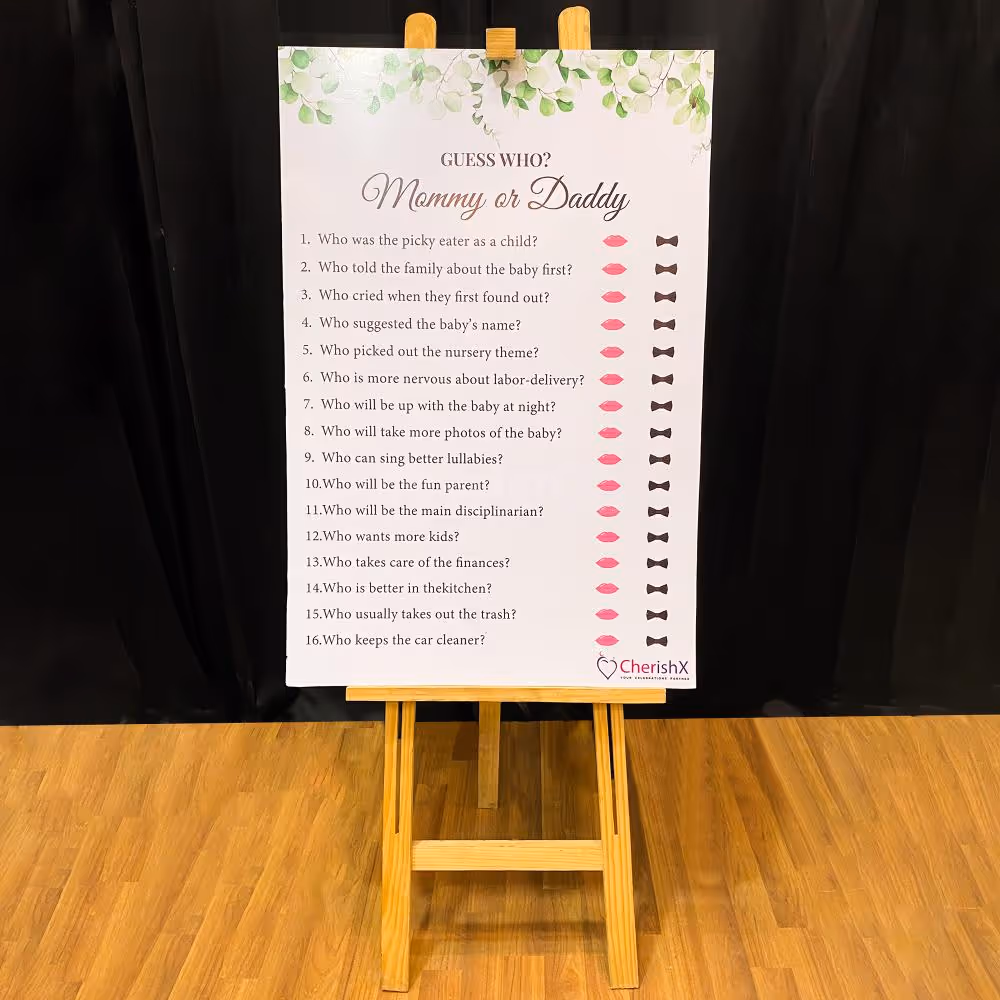 Guess who baby shower game ideas funny