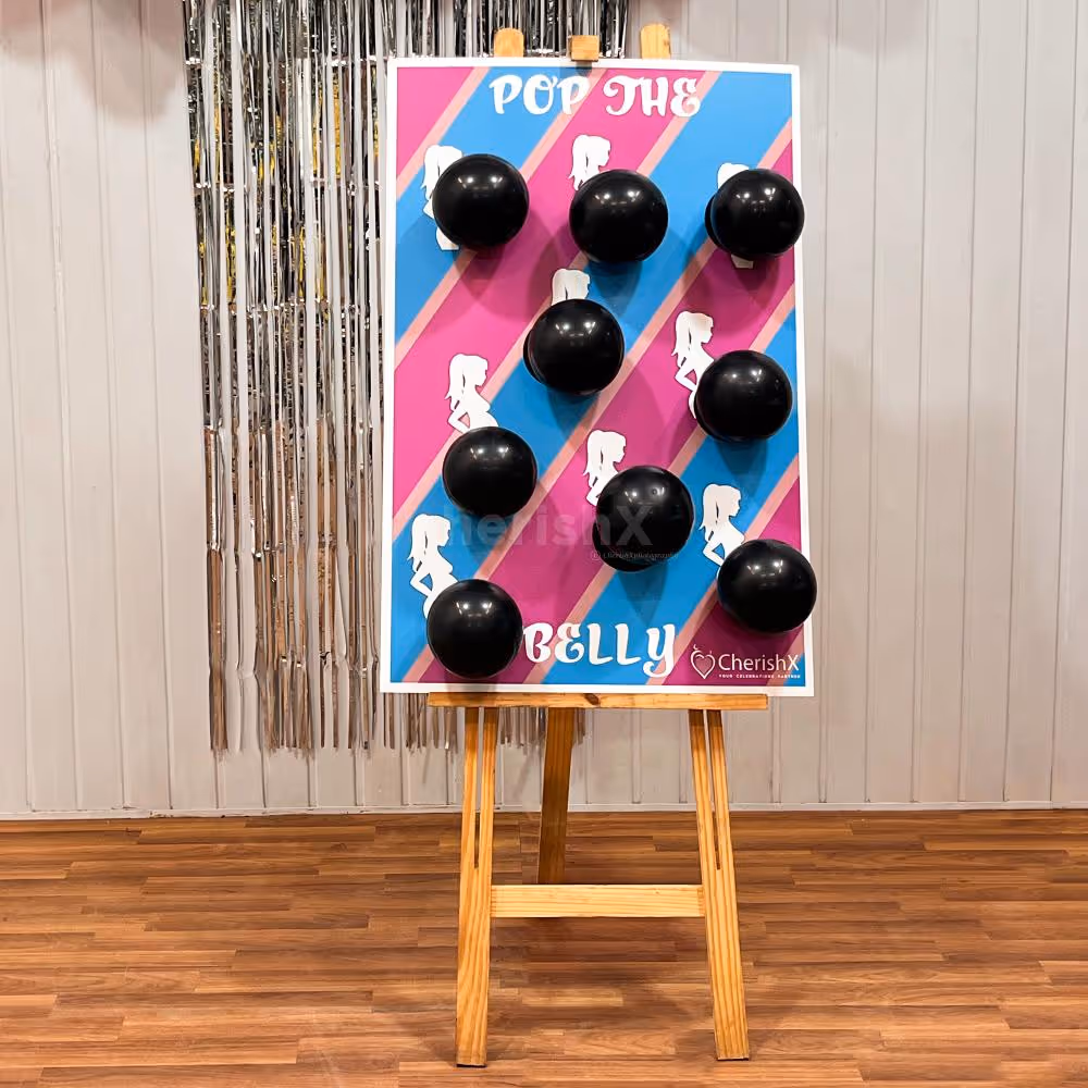 Pop the belly game baby shower ideas funny