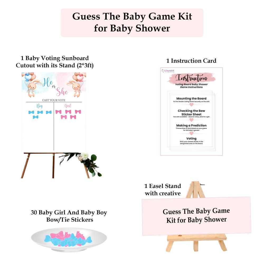 Baby shower game guess the baby inclusions chart