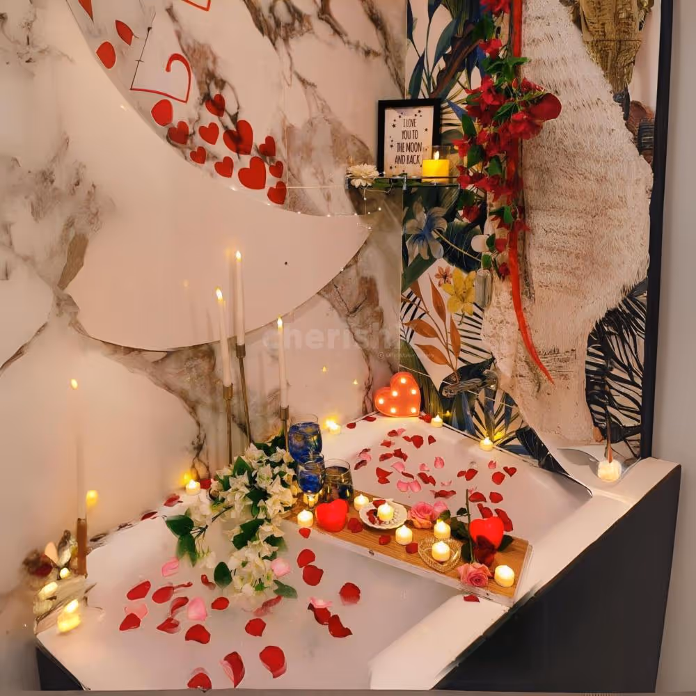 Enjoy a candlelight dinner with delicious eats and fine wine