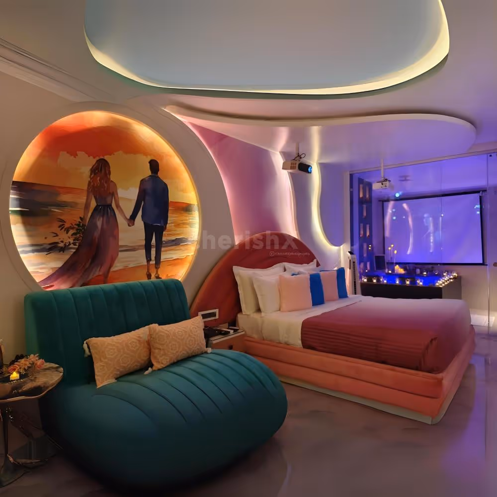 Set the mood with romantic lighting for the perfect evening.