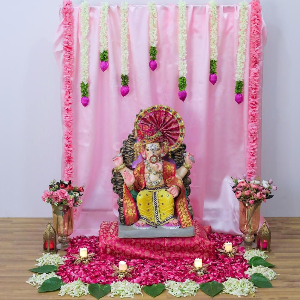 Artificial backdrop decor for ganpati