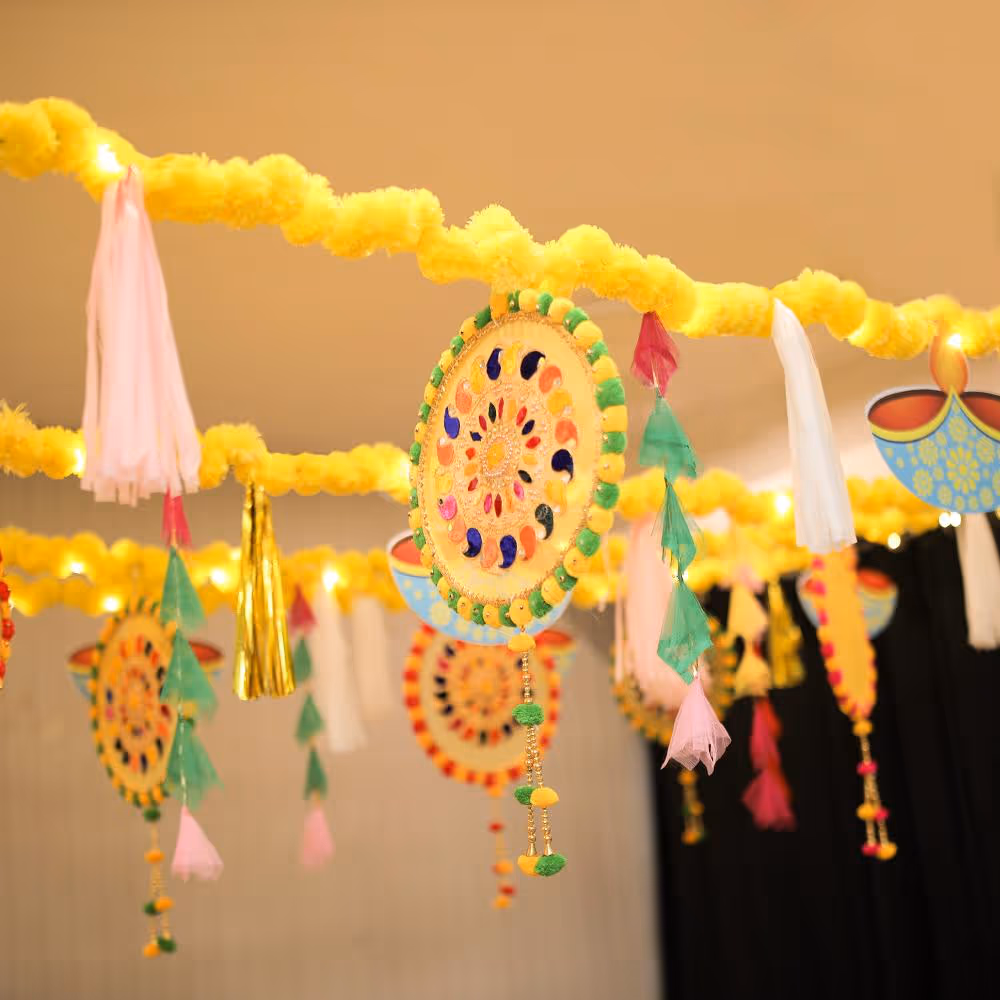 Yellow Garlands With Lights