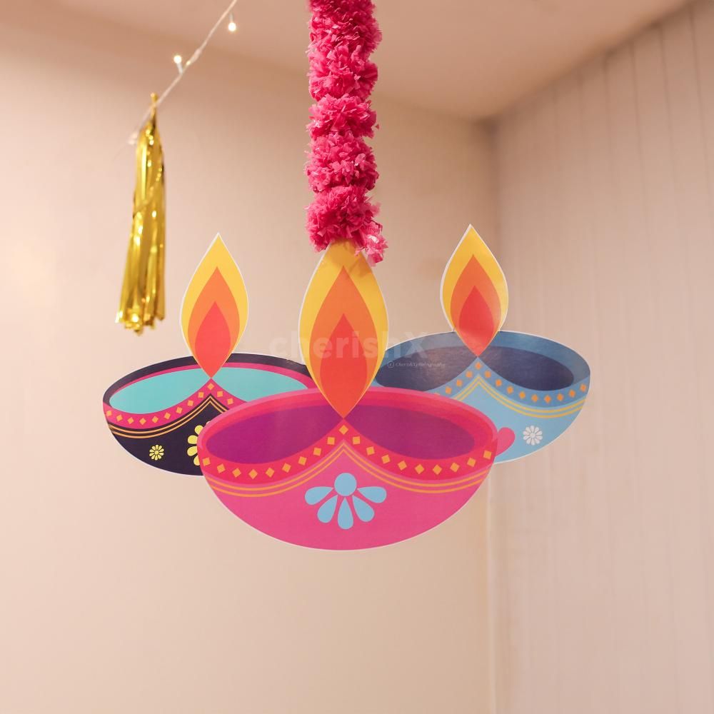 Garlands And Lights On Ceiling