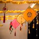 Yellow Square Hanging On Garlands
