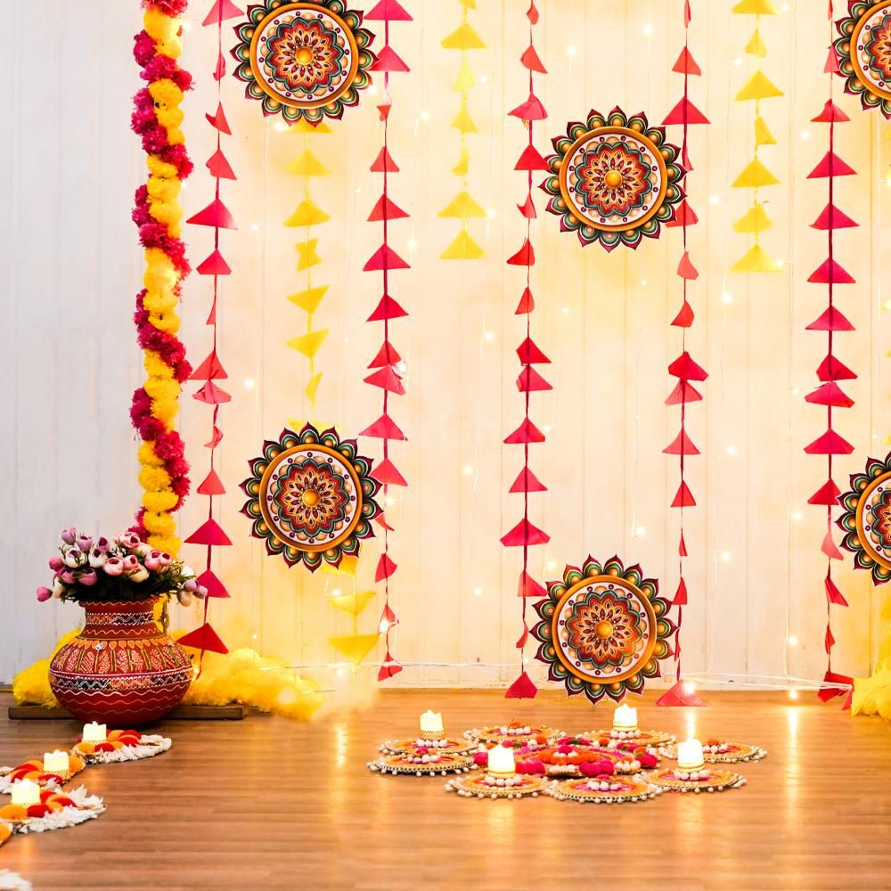 Pink Artificial Garlands And Lights