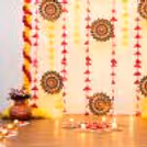 Pink Artificial Garlands And Lights