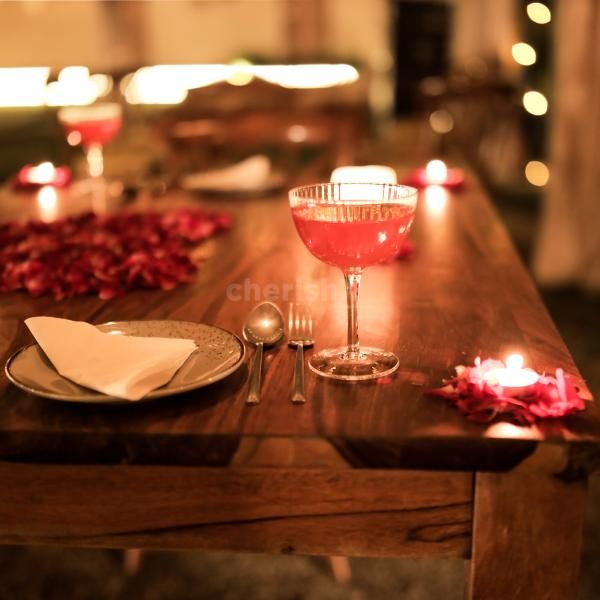 Exquisite candlelit dinner in a secluded cabana setting