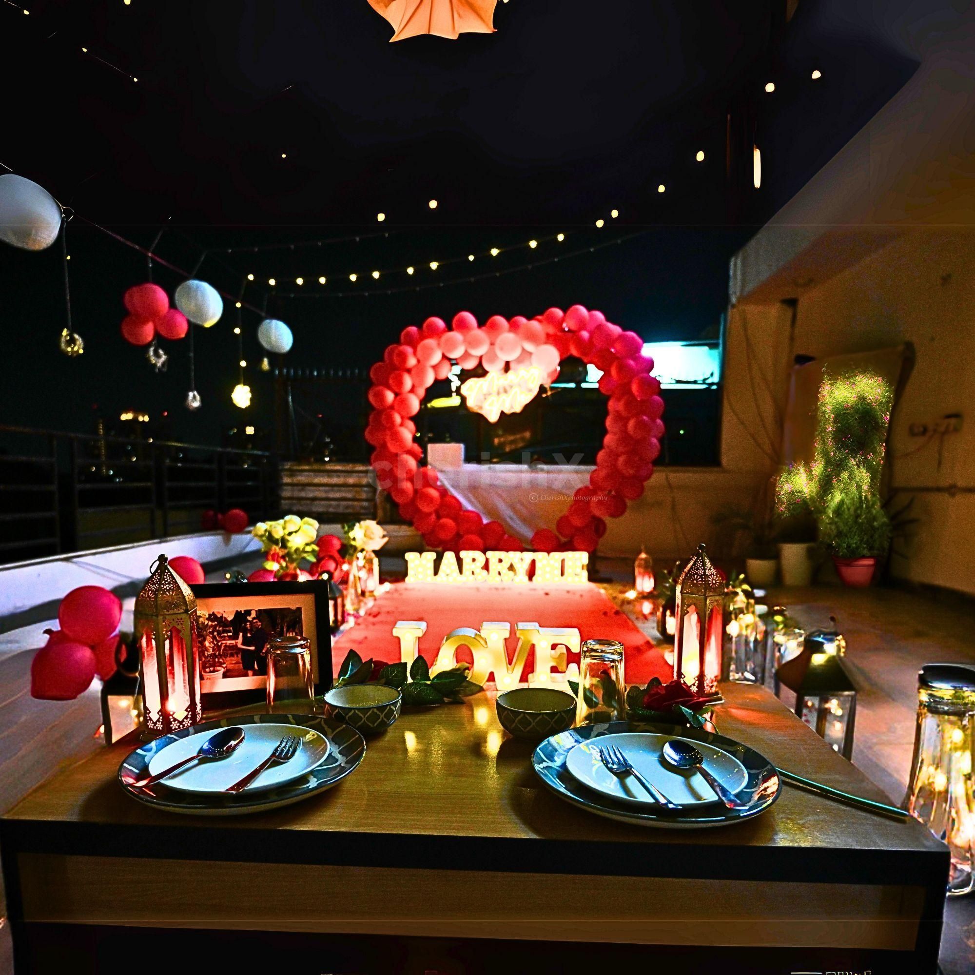 Celebrate love under the stars with this stunning terrace dining experience.