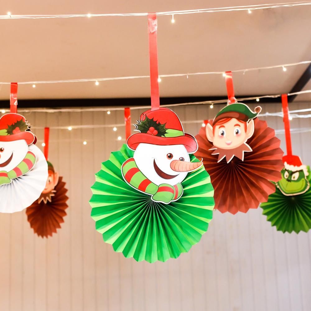 Christmas spirit overhead with fun, festive decorations