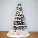 Elegance meets festivity with this pink-themed 6ft pine tree