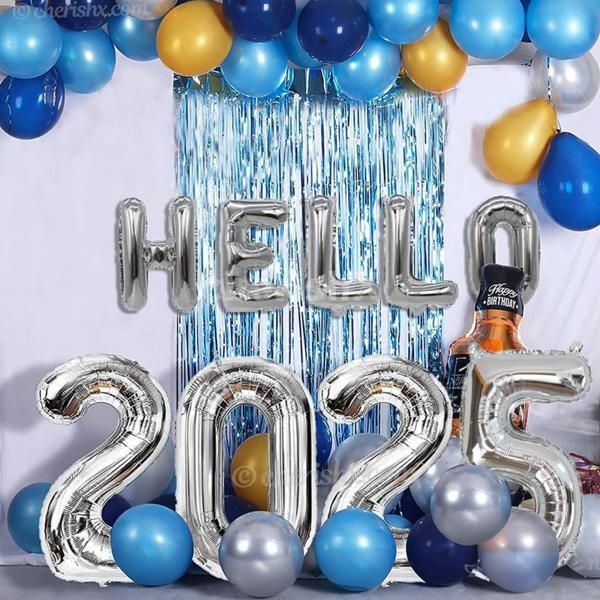 Make your party memorable by adding this Blue and Silver Themed Balloon Decor!