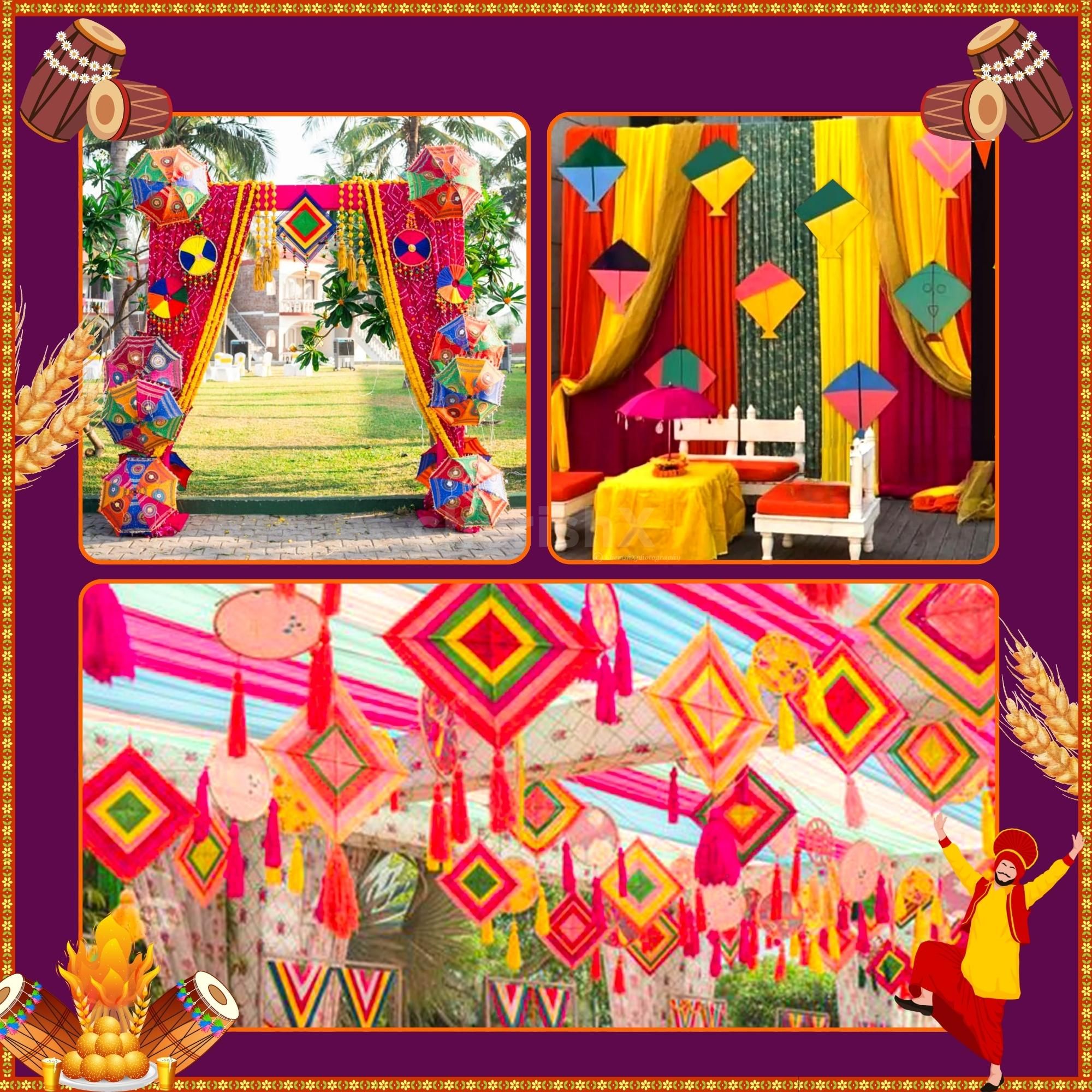 Welcome your guests with a grand and colourful Lohri entry gate.