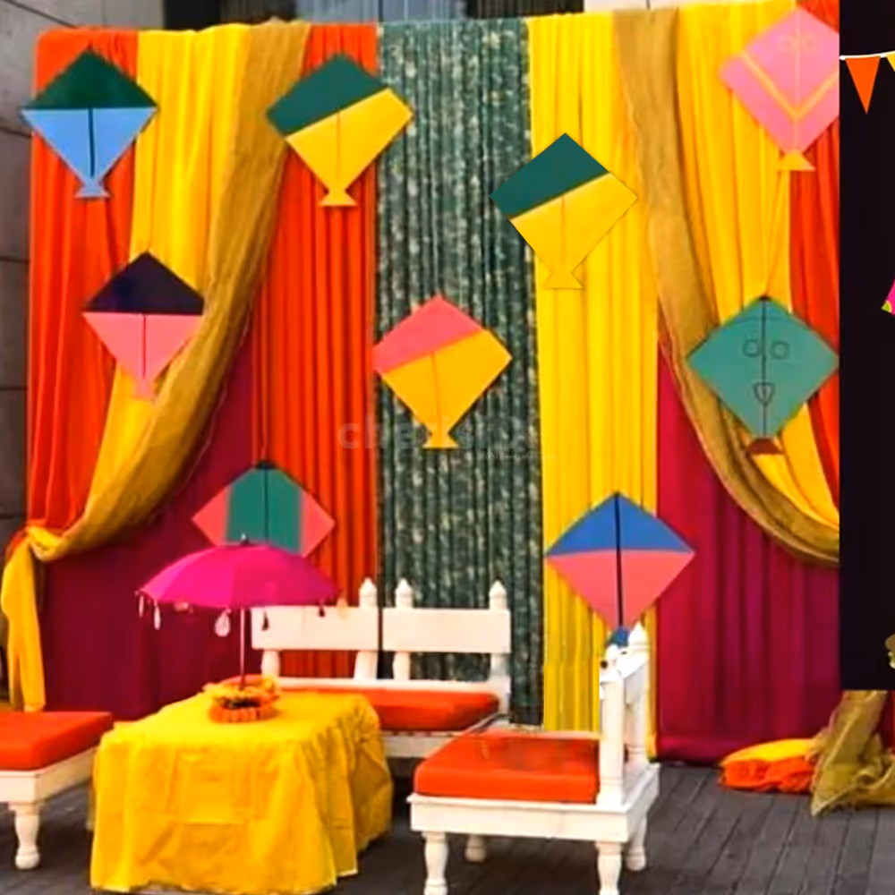 Capture unforgettable moments with a stunning Lohri photo backdrop.