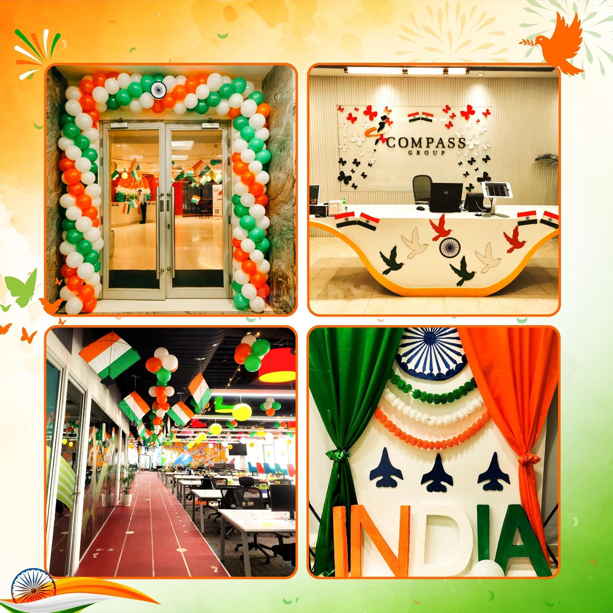 Immerse in the spirit of patriotism with tri-colour decor.