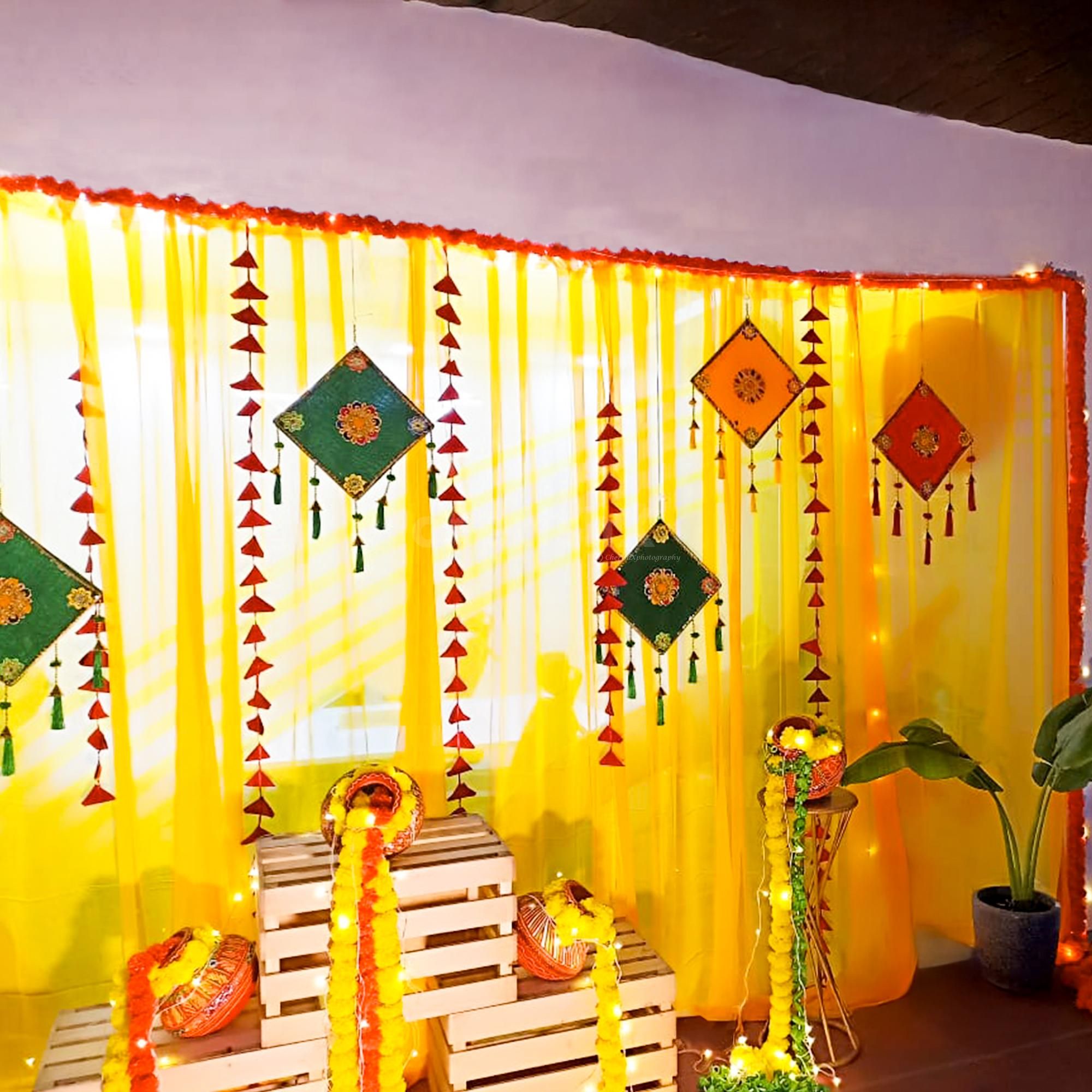 Haldi Decoration With Artificial Flower Decor