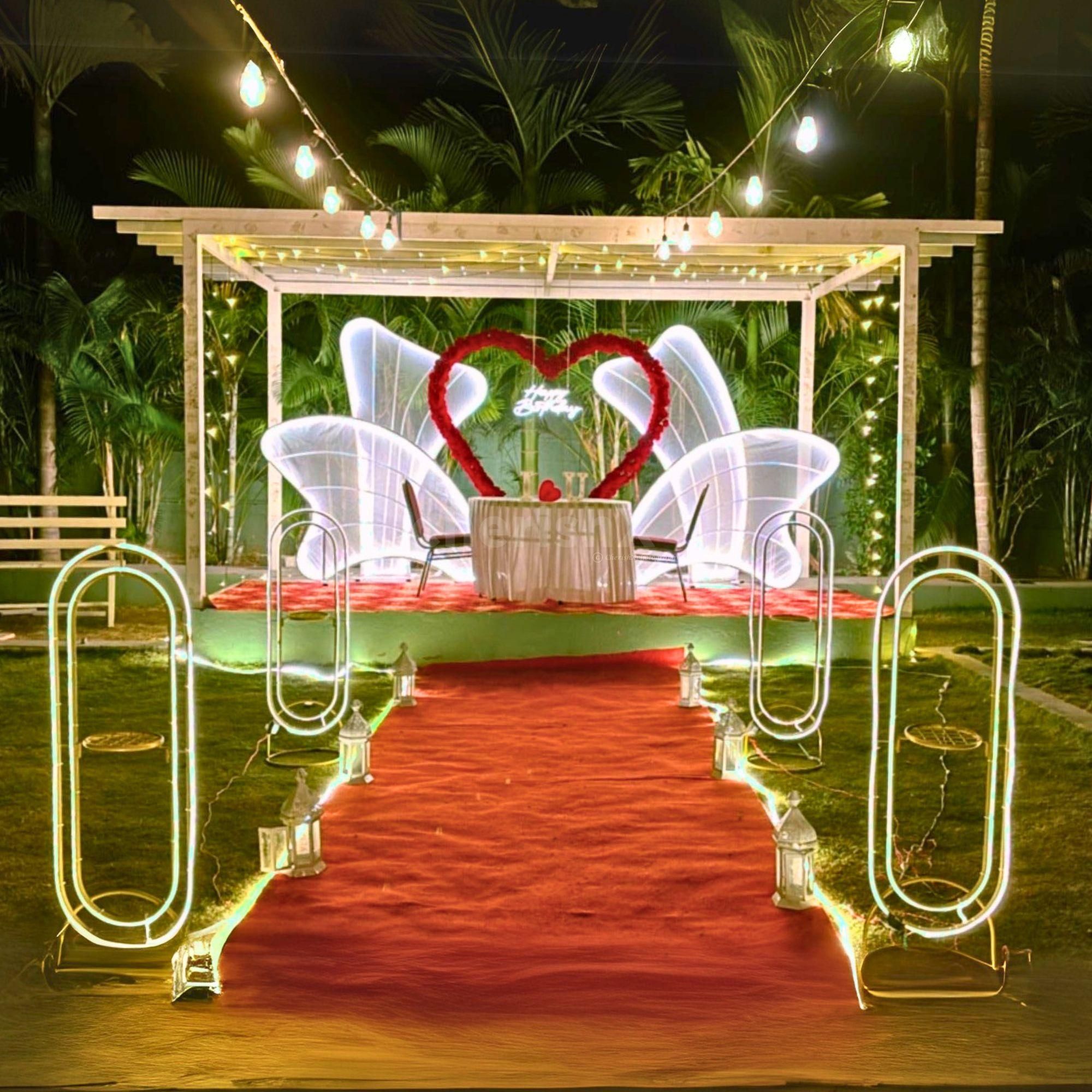 Walk down a glowing red carpet to an unforgettable evening of love