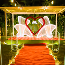 Cozy up at an exquisitely decorated table made just for two