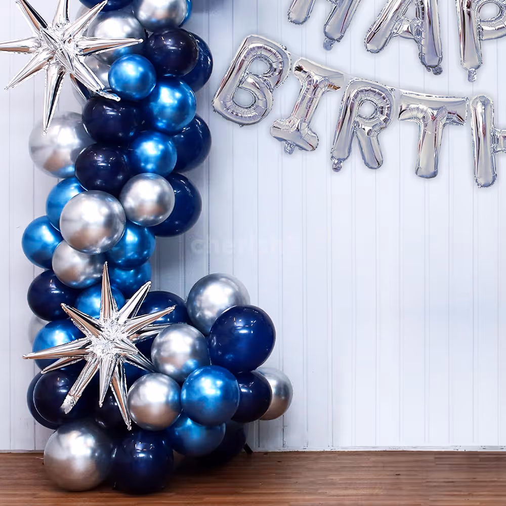 Happy Birthday In Silver Foil