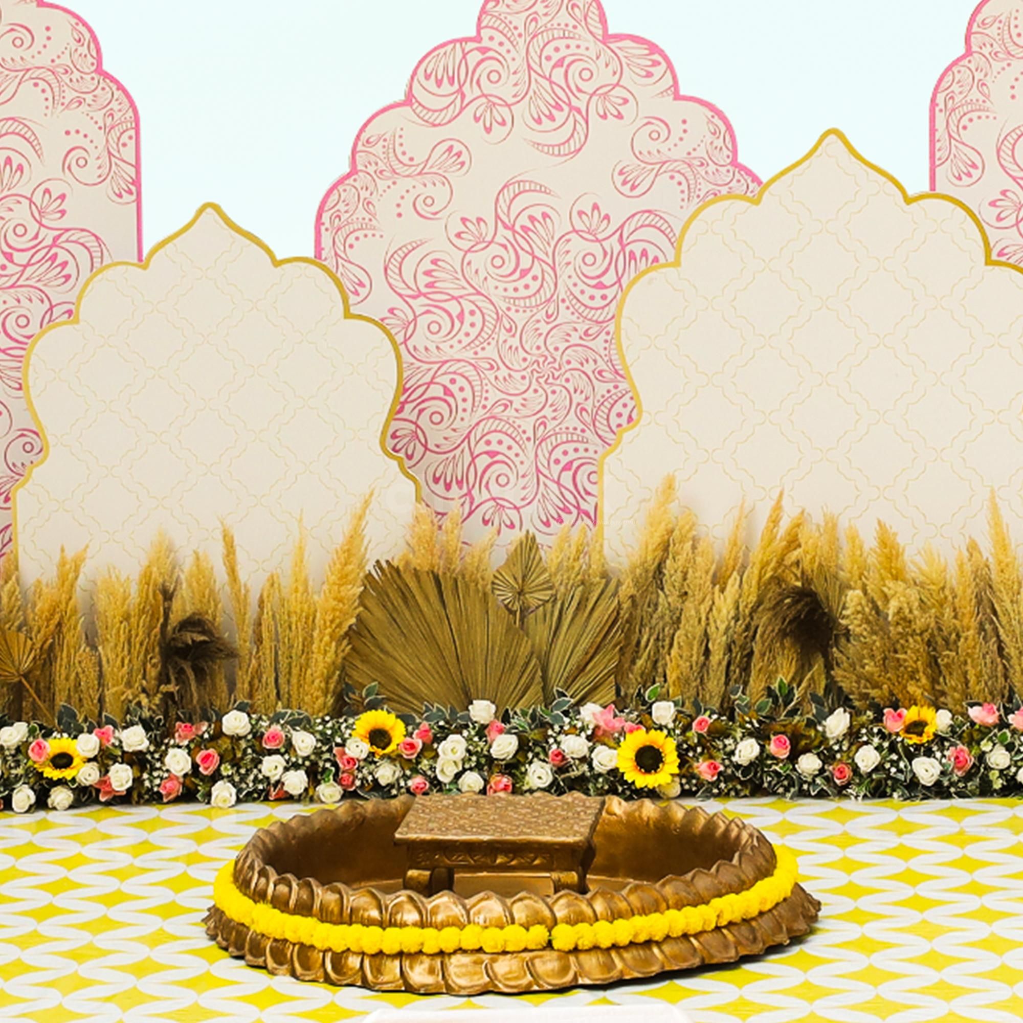 Relish perfect moments with pastel pink and yellow backdrops and flamingo touches.