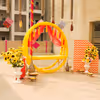 Dazzle your Haldi Mehndi with the beautiful yellow ring decor setup.