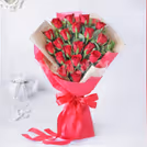 20 Red Roses Bouquet With A Teddy — photo 2
