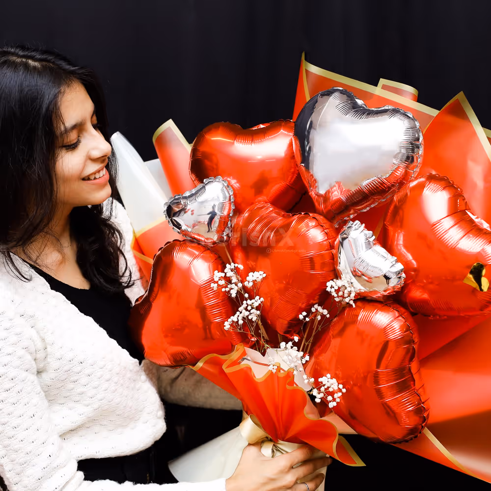 Make a bold statement of love with this stunning balloon bouquet!