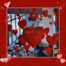 3d Heart Hangings on ceiling