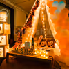 The surrounding of the canopy is decorated with LOVE Boxes, Balloons and Red flower vines.