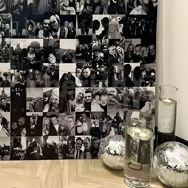 Neon light signage of Happy Birthday renders a firework like effect over the banner