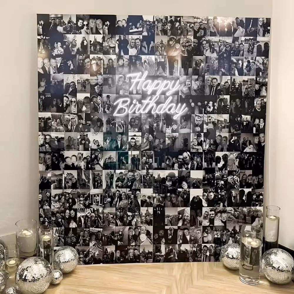 Personalized Photo wall with disco landscape creates mesmerizing surprise to relive