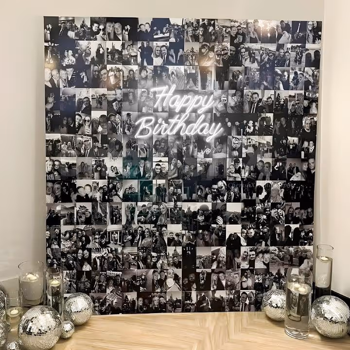 Personalized Photo wall with disco landscape creates mesmerizing surprise to relive