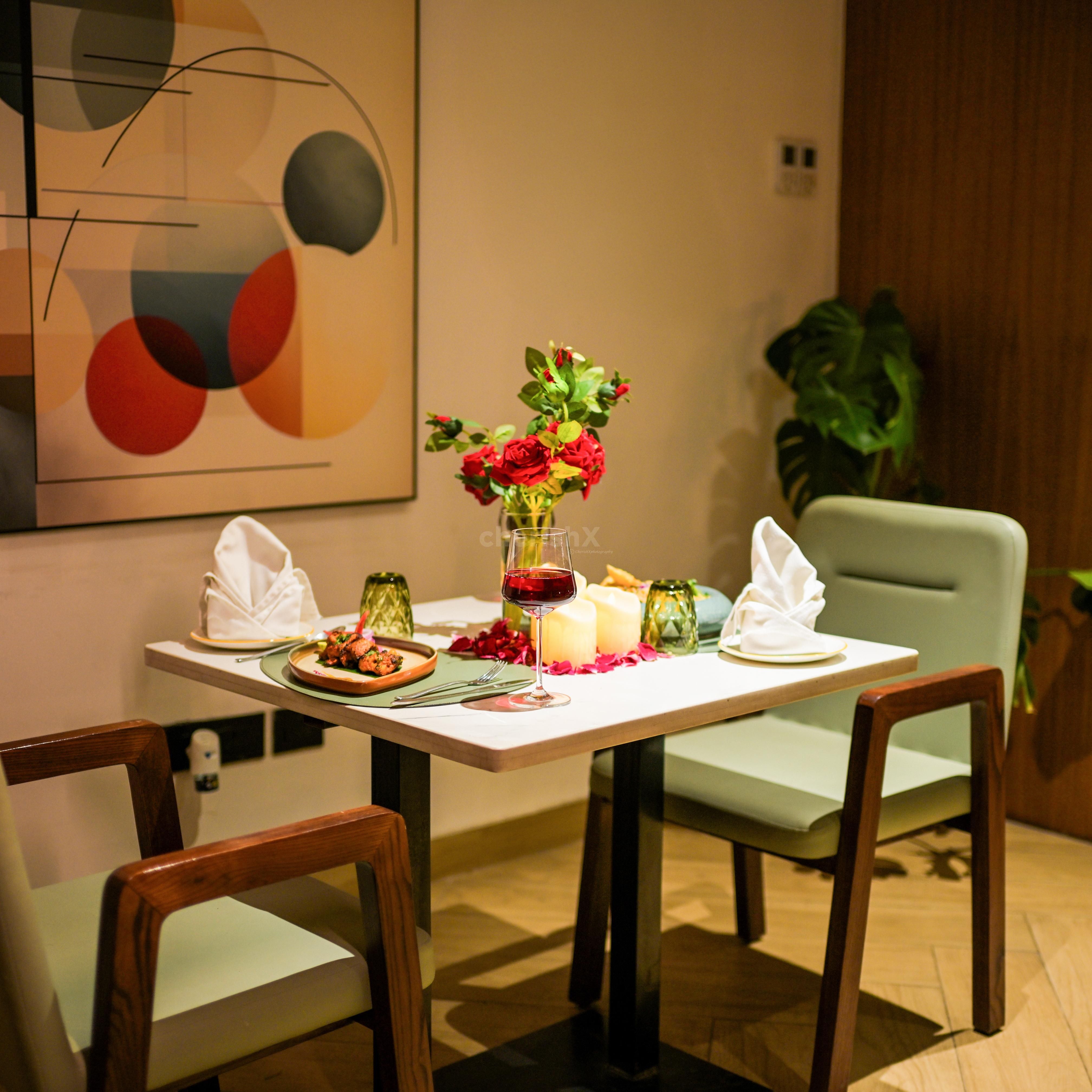 Table for two set for Valentine’s intimate date dining at Ramada