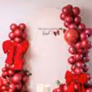 Rose sticks on the balloon arch formed with red outside and black inside looks amazing
