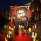 LED warm white light candles add warmth and a dim glow to the pathway