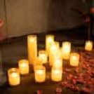 Led candles with artificial petals