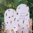 The smaller sunboard on the stand is well decorated with floral sticks to decorate the space.