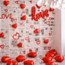 Differently sized heart foil balloons look mesmerising on the floor and add glamour.