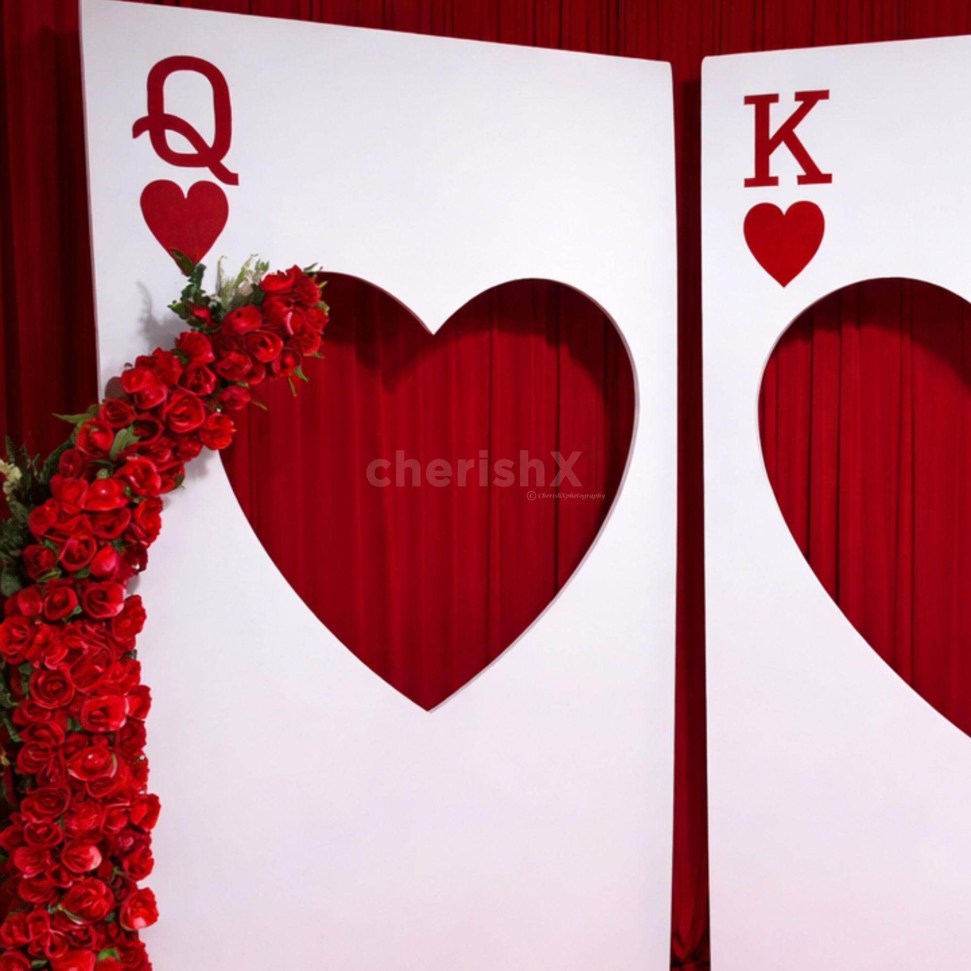 valentine decor at cafe